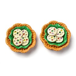 Разноцветный Тема пончика с жареными чипсами, непрозрачная смола, имитация еды, декодированные кабошоны, красочный, 21.5x21.5x9 мм