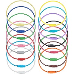 (52) Непрозрачная лаванда 64 шт. 16 цвета краска для выпечки нержавеющая сталь трос проволока брелки, с винтовыми зажимами, разноцветные, 15.2x0.15 см, 4 шт / цвет