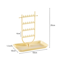 Lemon Chiffon 4-Tier Acrylic Jewelry Storage Racks with Tray, for Necklaces, Bracelets, Earrings, Lemon Chiffon, 18x10x20cm