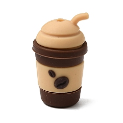 Верблюжий Силиконовые бусины, фокусные бусы, чашка кофе, верблюжие, 29x17x17 мм, отверстие : 2 мм