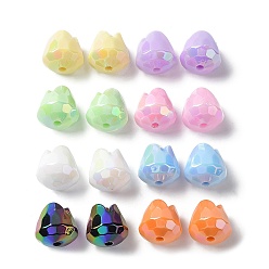 Mixed Color Opaque Acrylic Beads, Imitation Shell Effect, Mixed Color, 15.5x14.5~15mm, Hole: 2.5mm