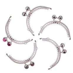 (52) Непрозрачная лаванда Ручка с железным кошельком, С полукруглыми бусинками из смолы, Для швейной машины, платина, разноцветные, 60x86x11 мм, отверстие : 1.5 мм, 1 шт / цвет, 5 шт / комплект