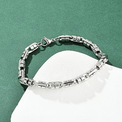 Нержавеющая Сталь Цвет 304 женские браслеты-цепочки со звеньями из нержавеющей стали, овальные, цвет нержавеющей стали, 8-3/4 дюйм (22.1 см)
