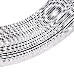 Серебро Анодированная алюминиевая проволока, плоский, серебряные, 5x1 мм, около 32.8 футов (10 м) / рулон