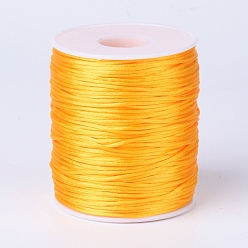 Orange Nylon Thread, Rattail Satin Cord, for Jewelry Making, Gold, 1.5mm, about 109.36 yards(100m)/roll