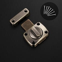 Античная Бронза Защелки из сплава с поворотным болтом, дверные замки с защелкой, с винтом, античная бронза, 38x11~28 мм