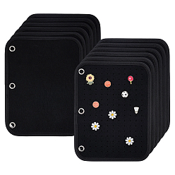 Black 12 Sheets 2 Styles Felt Board Enamel Pin Display Pages, Pin Collection Storage, Rectangle, Black, 215x280x4mm, 6 sheets/style