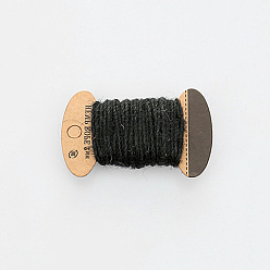 Black Jute Cord, Jute String, Jute Twine, 3 Ply, for Jewelry Making, Black, 2mm, about 10.93 yards(10m)/board