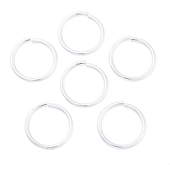 Серебро Алюминиевые открытые кольца, пропил пилой закругленный, серебряные, 31x3 мм, внутренний диаметр: 25 мм