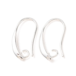 925 Sterling Silver Plated Brass Earring Hooks, with Horizontal Loop, Cadmium Free & Nickel Free & Lead Free, 925 Sterling Silver Plated, 19x10x2mm, Hole: 2mm, 18 Gauge, Pin: 1mm