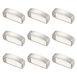 Платина 10шт. сплава кольца для ремня безопасности, прямоугольные, платина, 17.5x5x7 мм