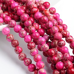 Camélia Brins de perles rondes en jaspe impérial naturel teint, camélia, 8mm, Trou: 1mm, Environ 49 pcs/chapelet, 38.5 cm
