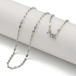 Платинированный Латунные ожерелья-цепочки в форме сердца для женщин, Реальная платина, 17.72 дюйм (45 см)