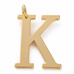 Letter K Золотые латунные подвески, долговечный, буквы, letter.k, 27x21x1.5 мм, отверстие : 3.5 мм