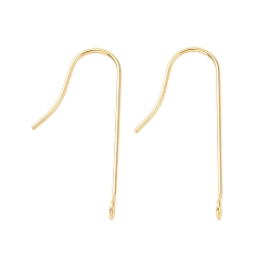 Настоящее золото 18K 316 хирургические крючки для серег из нержавеющей стали, с вертикальными петлями, реальный 18 k позолоченный, 28x3 мм, отверстие : 1.8 мм, 21 датчик, штифты : 0.7 мм