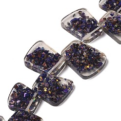 Индиго Окрашенная натуральная императорская яшма с нитями смоляных бусин, трапециевидные, индиговые, 17.5~35.5x24~29x6~6.5 мм, отверстие : 1.5 мм, около 15 шт / нитка, 12.40'' (31.5 см)