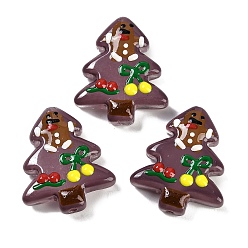 Кокосово-Коричневый Бусины лэмпворк ручной работы новогодняя тема, Рождественские елки, кокосового коричневый, 25~26.5x18.5~22.5x6.5~7.5 мм, отверстие : 1.6~1.8 мм