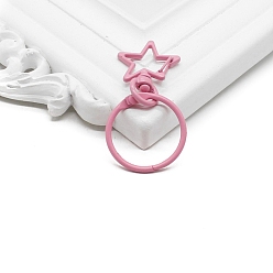 Rose Nacré Fermoirs pivotants en alliage pour la fabrication de sacs, étoiles, perle rose, 60x30mm