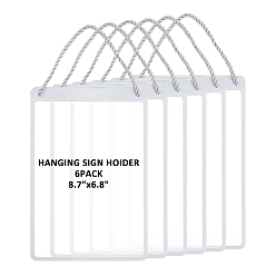 White Erasable PVC Hanging Price Tags with Rope, Rectangle, White, 22.2x17.5x0.3cm