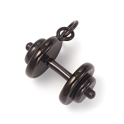 Bronce de cañón 304 colgantes de acero inoxidable, encantos deportivos, con anillo de salto, pesa, gunmetal, 22.5x29x16 mm, anillo de salto: 10x1.5 mm, diámetro interior: 7 mm