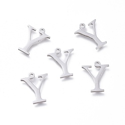 Letter U Устойчивые к потускнению 304 подвески из нержавеющей стали, греческий алфавит, цвет нержавеющей стали, letter.u, 14x11x1 мм, отверстие : 1.2 мм