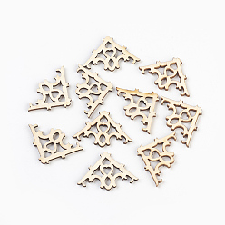 Цвет Древесины Древесины кабошонов, вырезанные лазером деревянные формы, треугольные, деревесиные, 23.5x37x2.5 мм