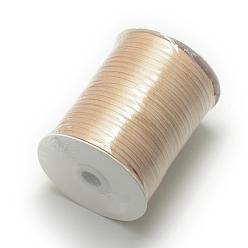 BurlyWood Double Face Satin Ribbon, Polyester Ribbon, BurlyWood, 1/8 inch(3mm) wide, about 880yards/roll(804.672m/roll)