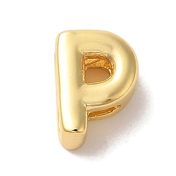 Letter P Стойки обшивки латунные подвески, письмо амулеты, без кадмия и без свинца, долговечная тарелка, реальный 18 k позолоченный, Письмо P, 7x5x4 мм, отверстие : 2 мм