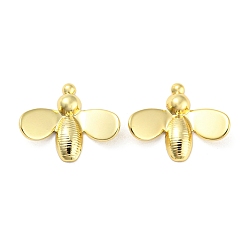 Real 18K Gold Plated Rack Plating Eco-Friendly Brass Cabochons, Cadmium Free & Lead Free, Bees, Real 18K Gold Plated, 11.5x14x3mm