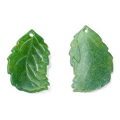 Grün Kunststoff-Anhänger, Blatt, grün, 19x11x2 mm, Bohrung: 0.9 mm