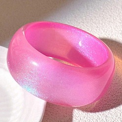Ярко-Розовый Браслеты из смолы для женщин, с блеском порошок, ярко-розовый, внутренний диаметр: 2-1/2 дюйм (6.3 см)