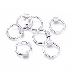 Платина Латунные подвески с карабином, для изготовления ожерелий, быстрые ссылки, долговечный, без кадмия и без свинца и без никеля, кольцо, платина, 20x2 мм, Винт: 6x5x5 мм