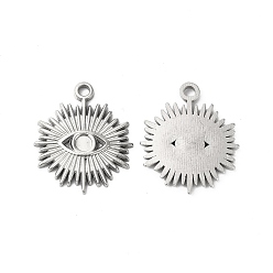 Нержавеющая Сталь Цвет Не тускнеет 304 подвеска из нержавеющей стали кабошон, злые глаза, цвет нержавеющей стали, лоток : 3 мм, 22x18.5x1.7 мм, отверстие : 2.1 мм