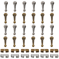 Антично-бронзовый и Антично-серебристый Набор для поиска галстуков-боло своими руками, включая концы шнура из сплава в форме микрофона, железный прямоугольный галстук-боло шлепанцы застежка аксессуары, античная бронза и старинное серебро, 36 шт / коробка