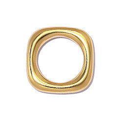 Настоящее золото 18K 304 нержавеющей стали связывающий кольца, квадратный, зеркальная полировка, ионное покрытие (ip), реальный 18 k позолоченный, 18x18 мм, отверстие : 12 мм