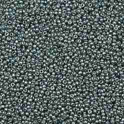 (565F) Matte Galvanized Grey Blue TOHO Round Seed Beads, Japanese Seed Beads, Frosted, (565F) Matte Galvanized Grey Blue, 11/0, 2.2mm, Hole: 0.8mm, about 5555pcs/50g