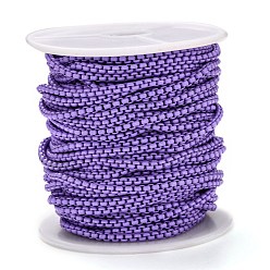 Lilac Spray Painted Brass Box Chains, Venetian Chains, with Spool, Unwelded, Lilac, 2x2.5x2.5mm