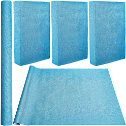 Sky Blue DIY Faux Suede Fabric, with Paper Back, for Book Binding, Velvet Box Making, Sky Blue, 1500x430mm