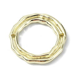 Golden Rack Plating Alloy Links, Textured Ring Connector Charms, Golden, 18x18.5x2mm, Hole: 1mm