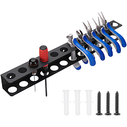 Черный Железный настенный держатель для инструментов, прямоугольные, чёрные, 40x4.05x0.65 см