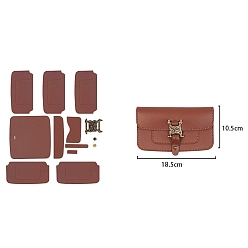 Sienna DIY Leather Bag Making Kits, Rectangle, Sienna, 10.5x18.5cm