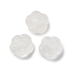 Хрусталь Резные бусины из натурального кварцевого кристалла, горного хрусталя, цветок, 15.5~16x15.5~16x10.5~11 мм, отверстие : 1~1.5 мм