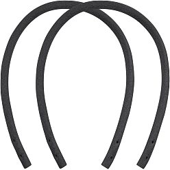 Черный Рукоятки из искусственной кожи, для замены ремней для мешков, круглые, чёрные, 38x0.8 см, отверстие : 2 мм