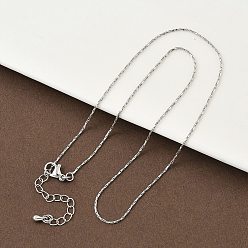 Платина 1Мм латунные цепочки Boston Link для женщин, стойки покрытие, долговечный, без свинца и без кадмия, платина, 15.75 дюйм (40 см)