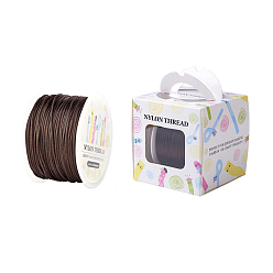 Кокосово-Коричневый Нейлоновая нить, для китайского решений узлов, круглые, кокосового коричневый, 1 мм, о 100yards / рулон (91.44 м / рулон), 300 фут / рулон