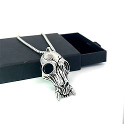 Нержавеющая Сталь Цвет Готический кулон в виде черепа из нержавеющей стали для мужчин, винтажные украшения из титановой стали.
