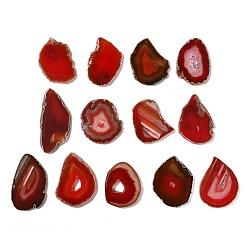 Красный Крупные подвески из натурального друзового агата (окрашенного и подвергнутого термической обработке)., агатовые самородки, подвески, красные, 40~105x39~68x4~7 мм, отверстие : 1.8~2 мм, Около 25 шт / 1000 г