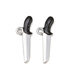 Посуда Подвески из эмали и сплава, платина, нож, 29x10x3 мм, отверстие : 2 мм