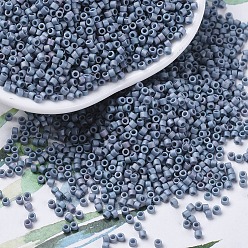 (DB0376) Matte Metallic Steel Blue Luster MIYUKI Delica Beads, Cylinder, Japanese Seed Beads, 11/0, (DB0376) Matte Metallic Steel Blue Luster, 1.3x1.6mm, Hole: 0.8mm, about 2000pcs/bottle, 10g/bottle