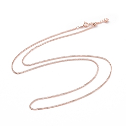 Розовое Золото 925 колье из стерлингового серебра с пшеничными цепочками для женщин, розовое золото , 21.65 дюйм (55 см)